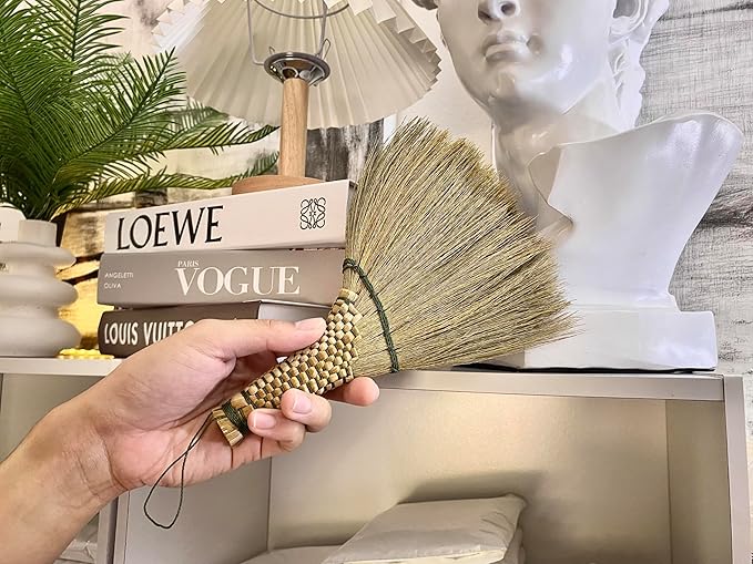 Small Whisk Broom9.5 Handheld Brush Whisks Away Dust, Dirt & Debris Brush Hanger for Easy Storage Perfect for Indor Outdoor and Car - Short of Asian Whisk Broom (Soft Broom Thai)