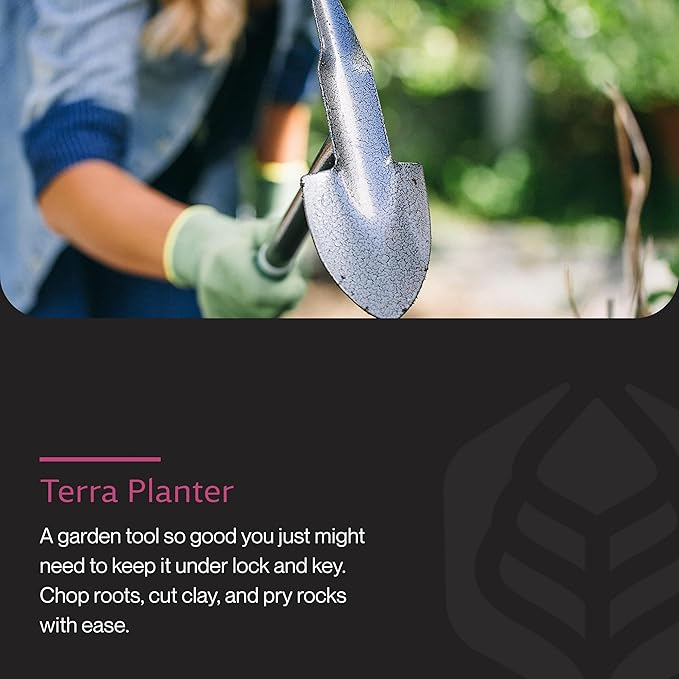 Yard Butler Terra Garden Hand Tools - Weeding Hand Tiller Tool for Efficient Gardening - Weed Remover Tool for Lawn & Garden Care - Durable Gardening Accessory, Planter