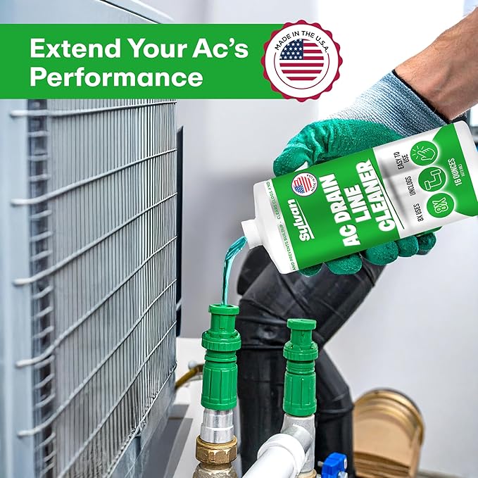 Sylvan AC Drain Line Cleaner | 2x 16 Oz (8 Uses) | 12 Month Supply | Made in USA | Universal Compatibility | Removes Clogs and Buildup from HVAC Condensate Lines | Air Conditioner Unclogger