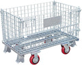 Collapsible Wire Storage Basket with Wheels, 32"x20"x24", Heavy-Duty Foldable Metal Bin for Home, Garage & Laundry Room, 1500 lbs Capacity