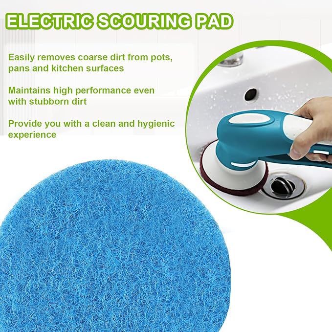 12pcs Microfibre Pads Power Scrubber Pads Set Electric Scrubber Replacement Scouring Pads fit for Dremel Versa Scouring Pads,Blue