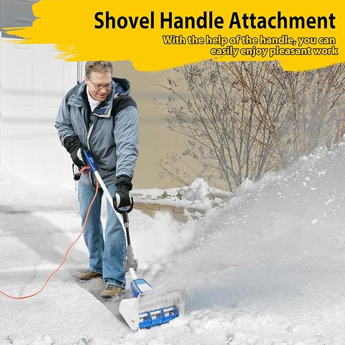 Universal Snow Shovel Handle, Back Saver Handle Attachment for Snow Shovel, Ergonomic Elasticity Handle Extension Universal Fit for Shovels Rakes, Weed Eater, String Trimmer, Gardening Tools