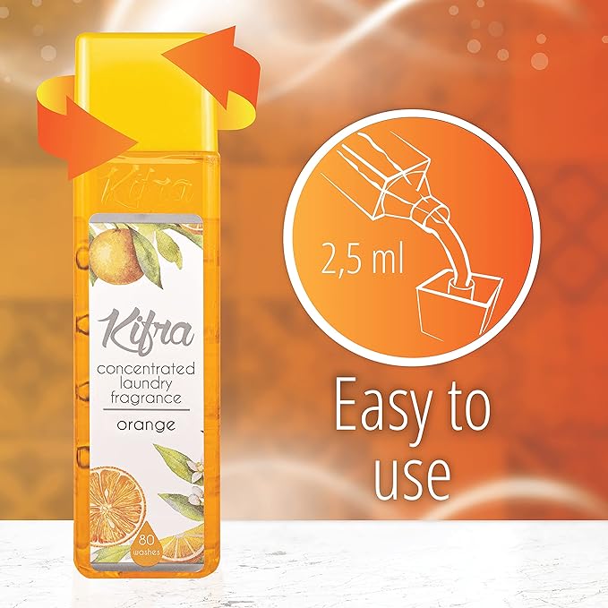 KIFRA ORANGE Concentrated Laundry Fragrance 6.76 Fl Oz 200ml 80 Washing Cycles