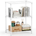 M MZG 450 lbs Wire Storage Shelving 3-Tier Utility Shelving Unit Steel Organizer Wire Rack for Home,Kitchen,Office,White (11.8" D x 17.7" W x 26.4" H)
