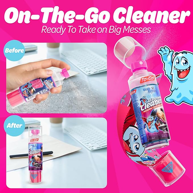 Travel Spray Bottle With Microfiber Cap - All Purpose Cleaner - Lavender (2 Pack)