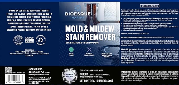 Bioesque Marine Mold & Mildew Stain Remover, 32 Fluid Ounce (Pack of 1)