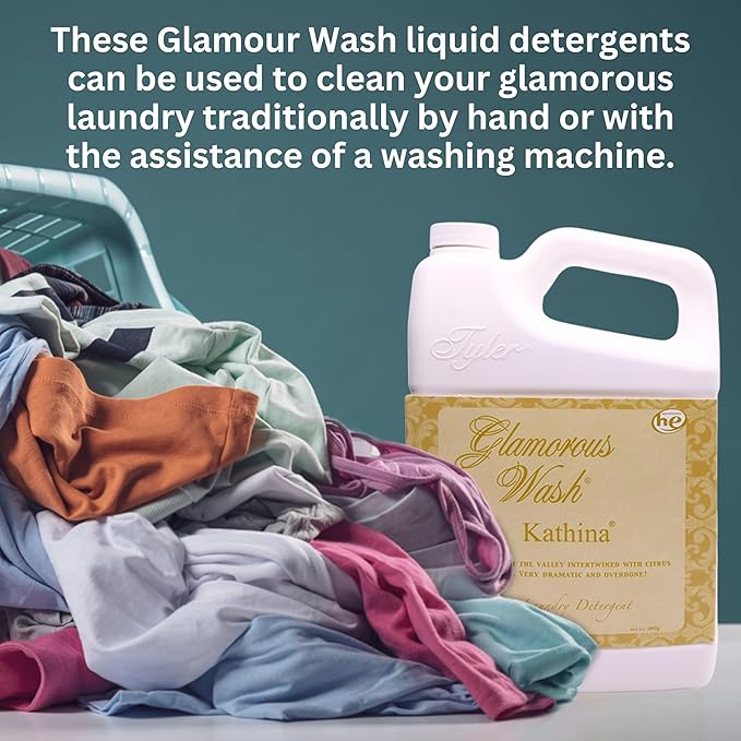 Worldwide Nutrition Bundle: Tyler Glamorous Wash Kathina Scent Laundry Liquid Detergent - Hand and Machine Washable - 64 oz (1.89 L) Container and Worldwide Nutrition Multi-Purpose Key Chain