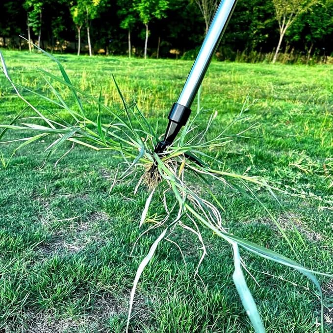 Stand on Weeding Tool, Long Handled Lawn Weeder, Root Removal Tool for Gardening, Yard and Patio Maintenance