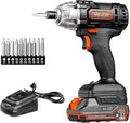 VEVOR Impact Driver, 1/4 Inch, 2800 RPM Max Speed, 20 V Powerful Motor, Electric Cordless Impact Driver Kit with Battery and Charger, 10 Bits, LED Work Light, for Furniture, Electrical, Home Repairs
