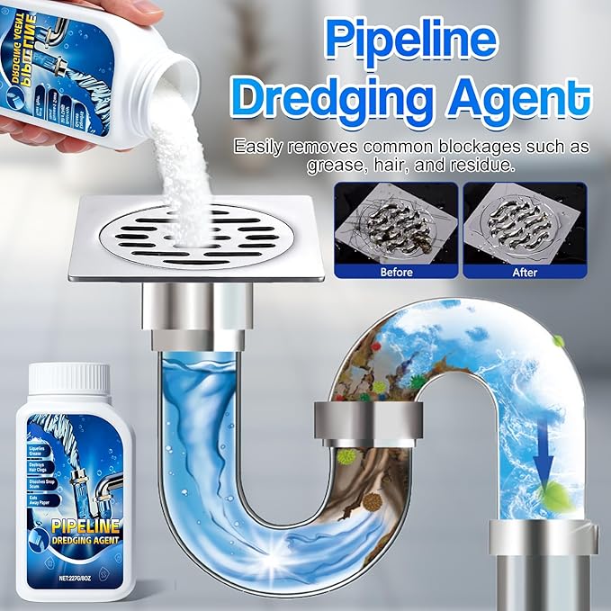 Drain Cleaner for Kitchen, 2026 New Strong Pipeline Dredging Agent, Fast Dissolves, Sink and Drain Cleaner Powder, Powerful Grease Dissolver for Bathroom
