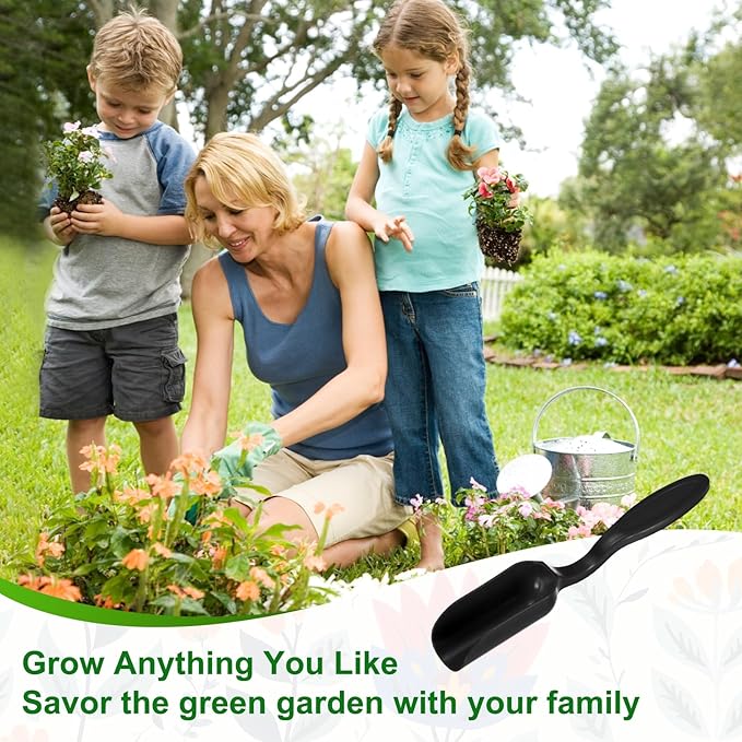 10-Pack Mini Gardening Shovel Spoons, Plastic Garden Soil Scoops for Cultivation Digging Transplanting/Flower Planting/Plant Succulent, Colorful Small Gardening Tools [Black]