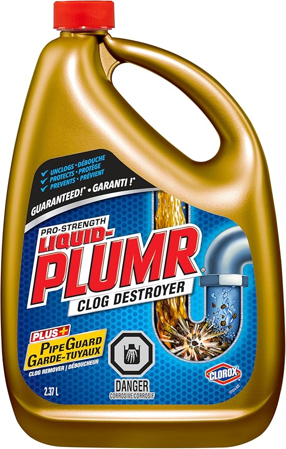 Clorox Pro-Strength Liquid Plumber and Clog Destroyer, Pipe Guard, 2.37L.