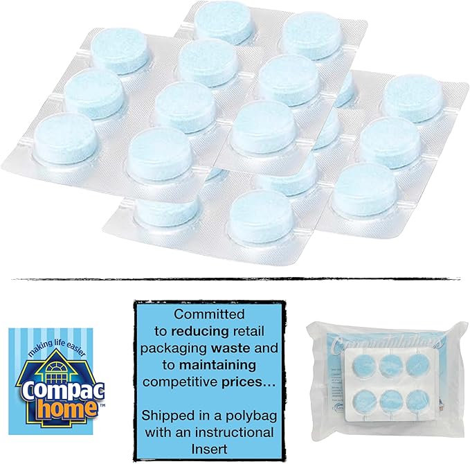COMPAC HOME Plink Advanced Drain Cleaner & Deodorizer - Hard Water Scale Removal Technology with Fresh Lemon Scent, Family Size Bulk Pack for Kitchen Sinks & Garbage Disposals, 24 Tablets