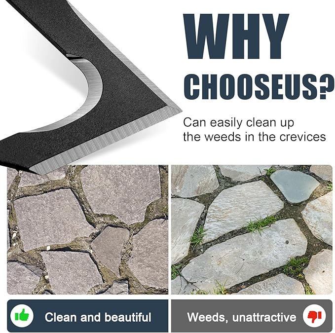29" Long Handle Crack Weeder, Manual Crevice Weeding Tool Weed Puller for Sidewalk Paver Deck Boards, Gardening Tool for Removing Grass and Weeds from Deck Garden and Wall Crevices