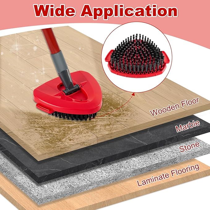 Scrub Brush for O-Cedar, Scrubber Mop Head Compatible with Ocedar Spin Mop Easy Wring 1 Tank,Upgraded Full Bristle of Cedar Scrubber Attachment,Floor Scrubber Brush,Wall Tile Bathroom Scrubber,2 Pack