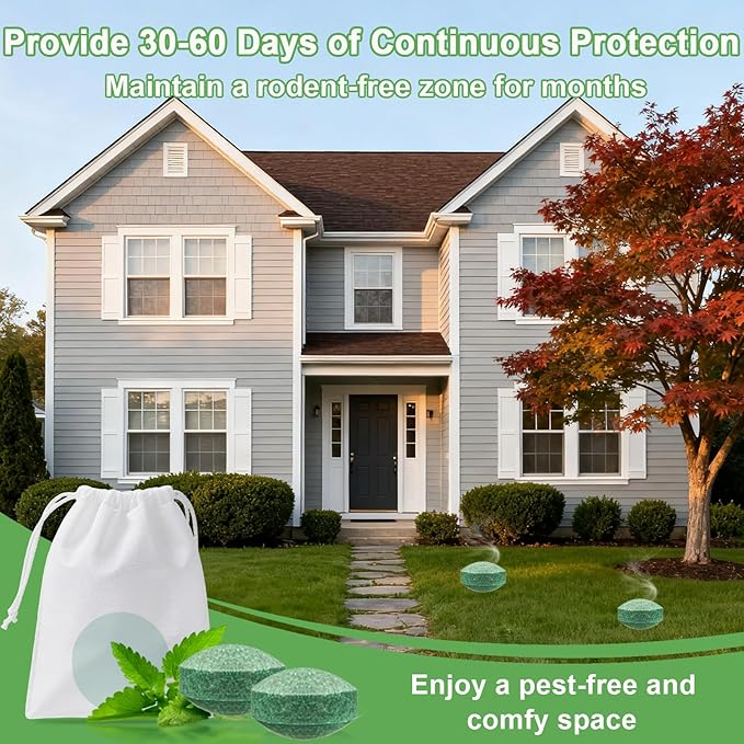 28 Pack Mouse Rodent Repellent, Safe for Kids and Pets, Effective Mouse Control for Home, Garage, Basement, Garden and Storage Areas