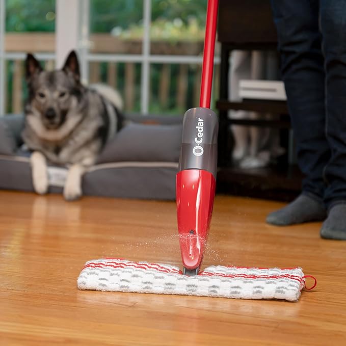 O-Cedar ProMist MAX Spray Mop, PMM with 2 Extra Refills, Red