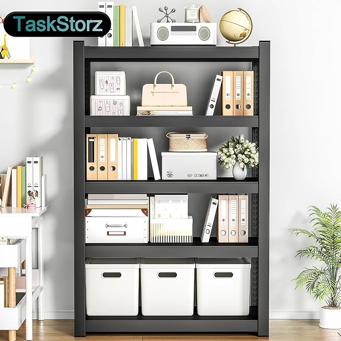 5-Tier Storage Shelves Heavy Duty Black 16" D x 36" W x 71" H, Adjustable Utility Rack Shelf, 3000 lbs Capacity, Storage Organizer for Garage, Home, Bathroom, Laundry, Storage Rack
