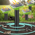 Solar Mole Repellent, Ultrasonic Gopher Repeller Outdoor, Solar Powered Waterproof Snake Repellent Deterrent Gopher Vole Snake Pest and Other Animals from Lawn Garden Yard Home(Green, 4 Packs)