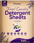 Travel Laundry Detergent Sheets Eco-friendly 120 Loads Fisroa Clothes Washing Detergent Sheets Plastic-Free Washer Strips, Lavender Liquidless Laundry Strips