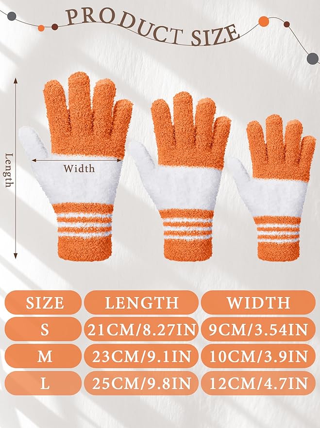 Patelai 3 Pairs Microfiber Plant Dusting Gloves Leaf Cleaning Gloves for Indoor Plants, Blinds, Furniture, House (Gray,Orange,Brown,Medium)