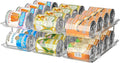 Attelite Can Organizer for Pantry, 3 Sets 2Tiers Can Storage Organizer Pantry, Soda Can Organizer for Fridge 24 Cans Rack Automatic Rolling Stackable Canned Food Organizer,Clear