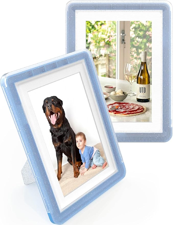 5x7 Picture Frame, Clear Acrylic Photo Frame with White Mat for 4x6 Photos, One-Piece Shatterproof Tool-Free Design, UV-Resistant Waterproof Tabletop Frame for Home Office Decor with 10-Year Warranty