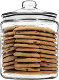 1 Gallon Glass Cookie Jar with Lid – Glass Jar with Lid - Airtight Food Storage Container for Cookies, Candy, Flour, Dog Treats – Clear Large Kitchen Jar for Pantry - Glass Containers with Lids