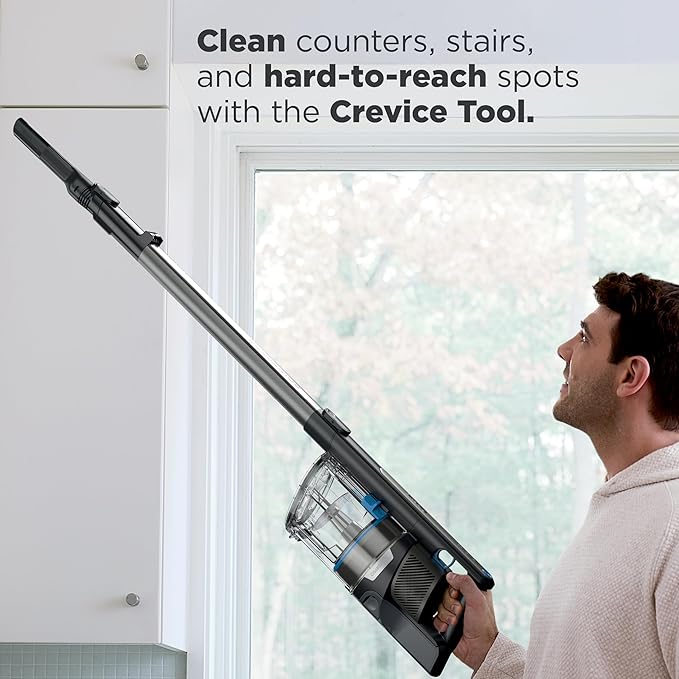 Shark PowerPro Reveal Plus Cordless Vacuum, FloorDetect & Dirt-Reveal Technology, HEPA Filter, Carpet & Hard Floor, Rechargeable, Charcoal, IZ376H