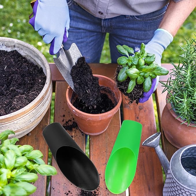 HARFINGTON Bonsai Soil Scoop 6.3" x 1.8" Plastic Colorful Mini Garden Shovel Cultivation Digging Transplanting Tools for Plant Flower Succulent Coffee Beans, White