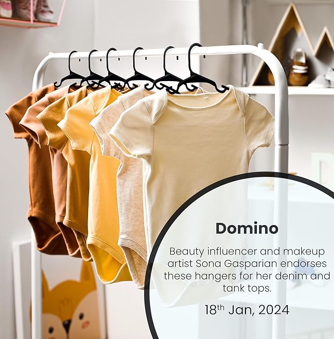 Utopia Home Kids Hangers 100 Pack - Plastic Baby Hangers for Closet - Childrens Hanger for Clothes & Infant Hanger for Closet - for Everyday Standard Use (Black)
