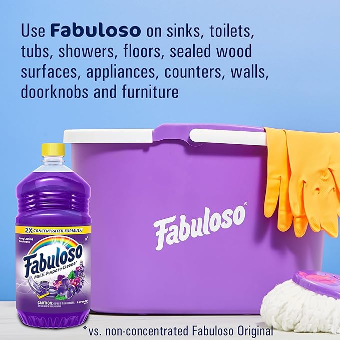 Fabuloso Multi-Purpose Cleaner & Floor Cleaner, 2X Concentrated, Lavender Scent, 56 fluid ounces