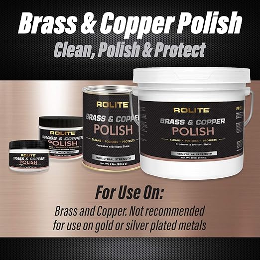 Rolite Brass Copper Polish 1 Lb Instant Tarnish Remover for Antiques Cookware Jewelry Marine Automotive Metal Brightener