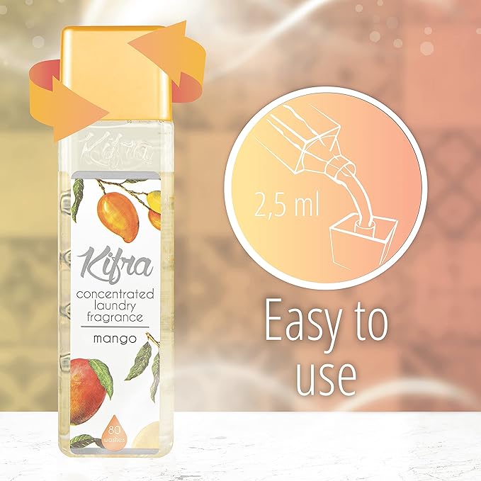 KIFRA MANGO Concentrated Laundry Fragrance 6.76 Fl Oz 200ml 80 Washing Cycles