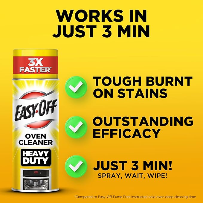 Easy-Off Heavy Duty Oven Cleaner Foam, Removes Grease & Burned-On Food, For Ovens, Grill Grates & More 14.5oz
