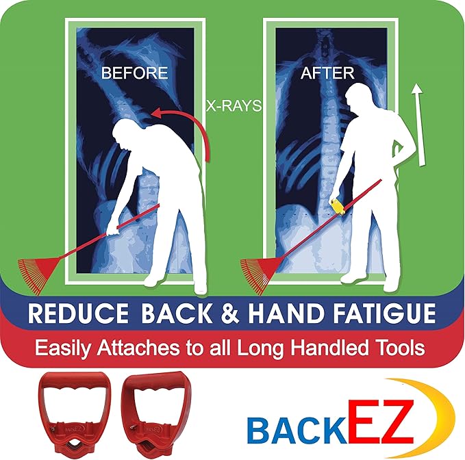 Back-Saving Tool Handle Attachment, EVR-Grip Upgrade, Labor-Saving Ergonomic Shovel Add-on Handle, RED