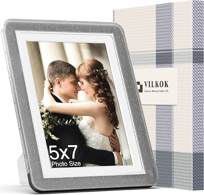 5x7 Picture Frame, Clear Acrylic Photo Frame with White Mat for 4x6 Photos, One-Piece Shatterproof Tool-Free Design, UV-Resistant Waterproof Tabletop Frame for Home Office Decor with 10-Year Warranty