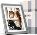5x7 Picture Frame, Clear Acrylic Photo Frame with White Mat for 4x6 Photos, One-Piece Shatterproof Tool-Free Design, UV-Resistant Waterproof Tabletop Frame for Home Office Decor with 10-Year Warranty