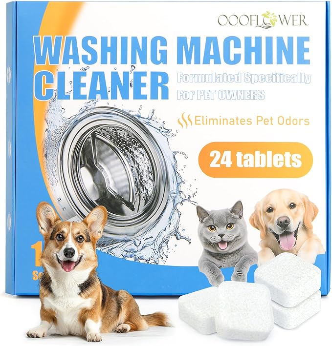 24PC Washing Machine Cleaner Tablets+Stain Remover Gel Cleaner, Heavy Duty Household Cleaner for Front Loader Washing Machine Seal, Bathroom Tile, Grout, Shower & Caulk, 7.76 Fl Oz