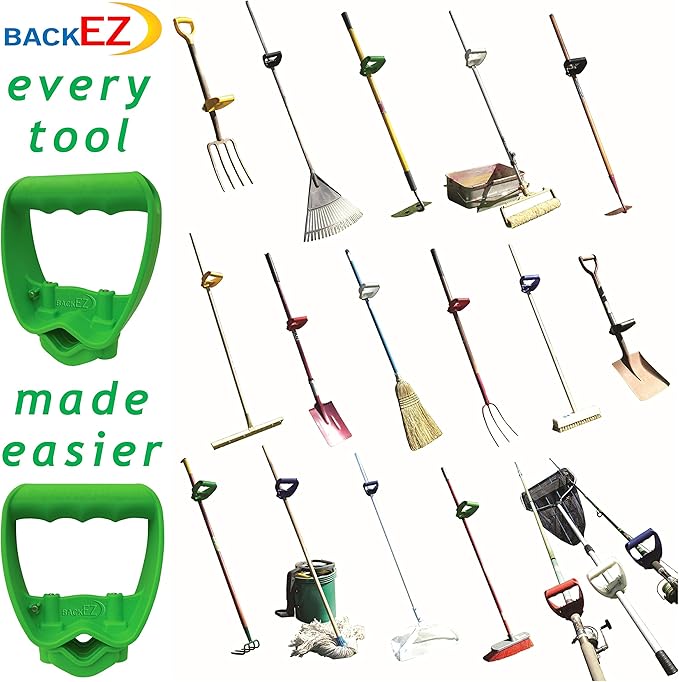 Back-Saving Tool Handle Attachment, EVR-Grip Upgrade, Labor-Saving Ergonomic Shovel Add-on Handle Green