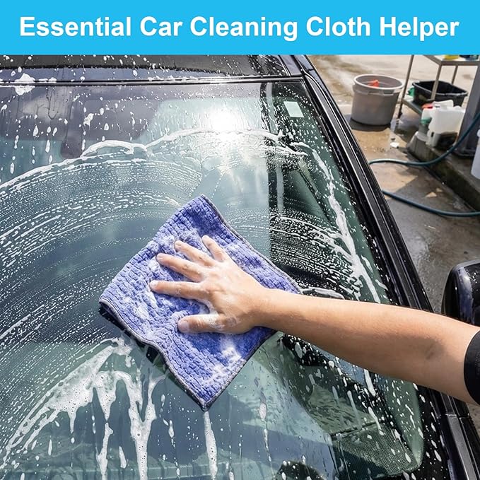 Microfiber Cleaning Cloth,10 Pack Cleaning Towels for Dish Drying Washing, 12"X12" Soft Absorbent, Streak-Free, Lint-Free, Reusable Microfiber Cloth Rags for Car, House, Kitchen(Assorted Color)