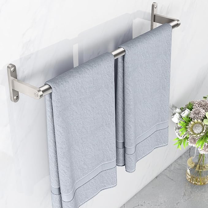 24 Inch Bathroom Towel Bar, Towel Racks for Bathroom Wall Mounted, Modern Stainless Steel Bath Towel Holder, Brushed Nickel