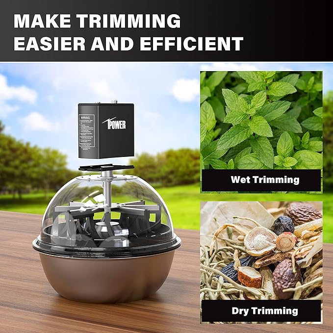 iPower 16'' & 19'' Leaf Bowl Trimmer Electric Powered Spinner to Adjust Speed and Direction, DC Motor with Low Noise for Spin Cuting Plant Bud and Flower, Black