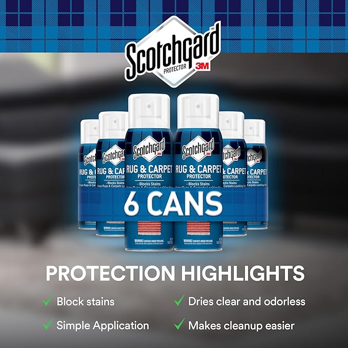 Scotchgard Carpet & Upholstery Protector Spray, 14 oz (Pack of 6) – Blocks Stains & Resists Soiling, Fabric Stain Guard for High-Traffic Areas, Easy to Apply for Long-Lasting Protection