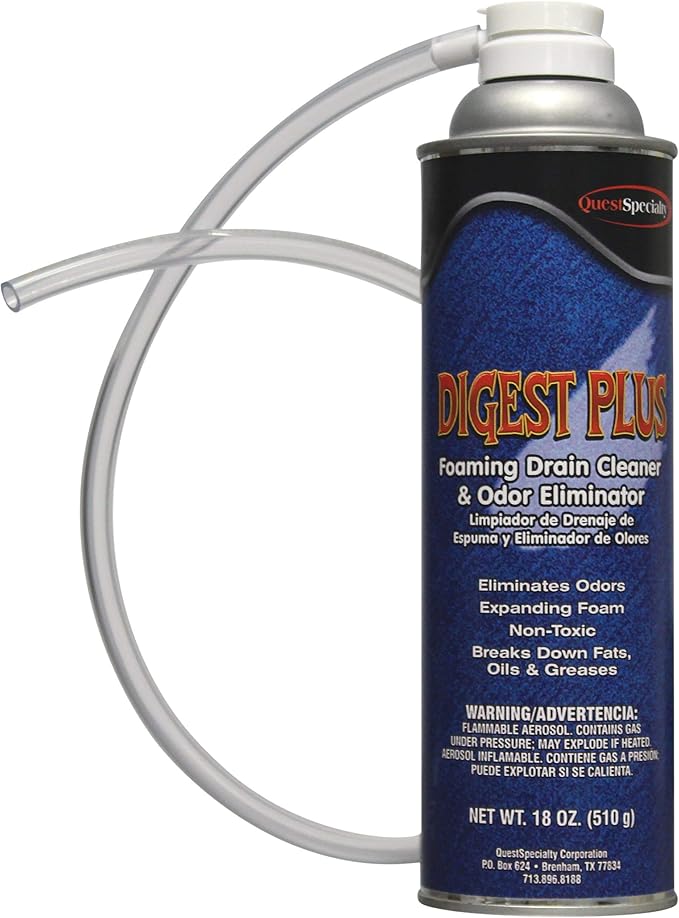 Quest Specialty DIGEST PLUS Foaming Drain Cleaner and Odor Eliminator, 1 count