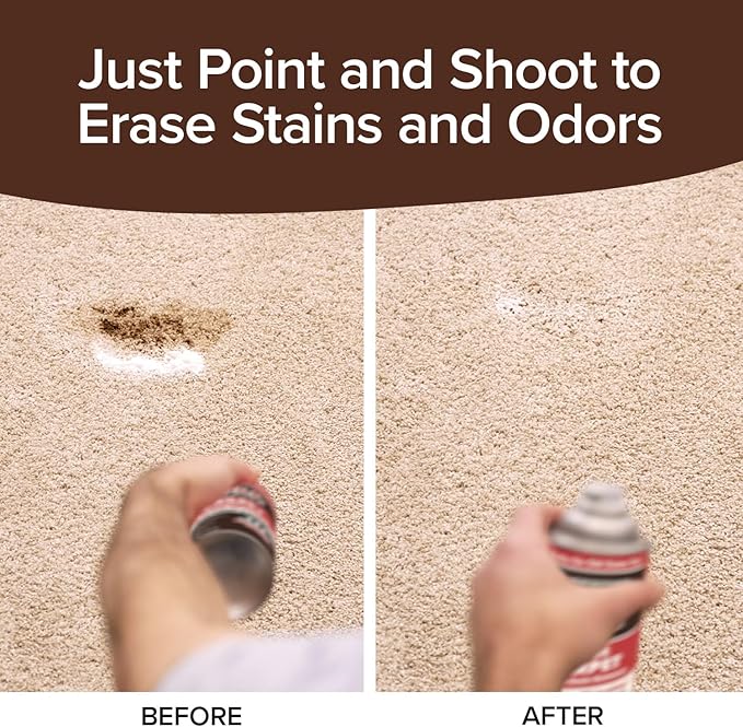 Horsepower Bull Shot Carpet Spot & Stain Remover, AS SEEN ON TV, Made In USA, Just Point & Spray, Stain-Lifting Foam-Action, Pet Stains & Odors, Coffee, Soda, Wine, Grease, New & Old Stains & More