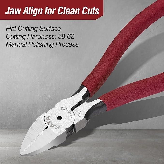 KATA 6-Inch Flush Cut Wire Cutters, Heavy Duty Side Cutter Pliers with Safety Cap, Sharp Snips for Crafting, Zip Ties, Floral Wire, Electrical, Jewelry, Chicken Wire, Artificial Flowers