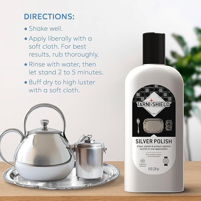 Silver Polish - Clean, Polish, and Protect Against Tarnish - 8 Ounces – Safely Cleans in Just One Application 2-Pack