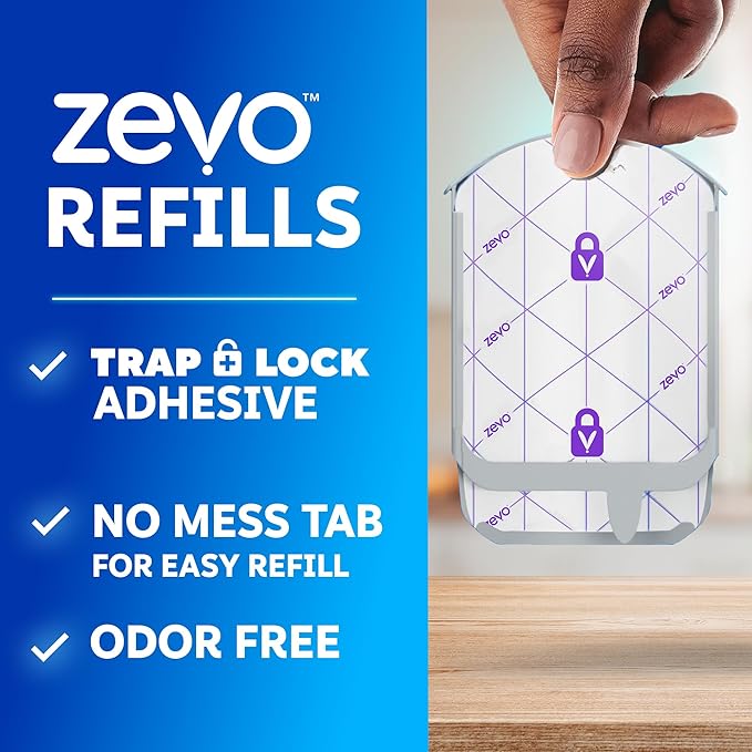 Zevo Flying Insect Trap Official Refill Cartridges - Fits Both Zevo Trap & MAX Indoor Fly Trap - Authentic Trap+Lock Technology to Catch Gnats, House & Fruit Flys (6 Official Refill Cartridges)