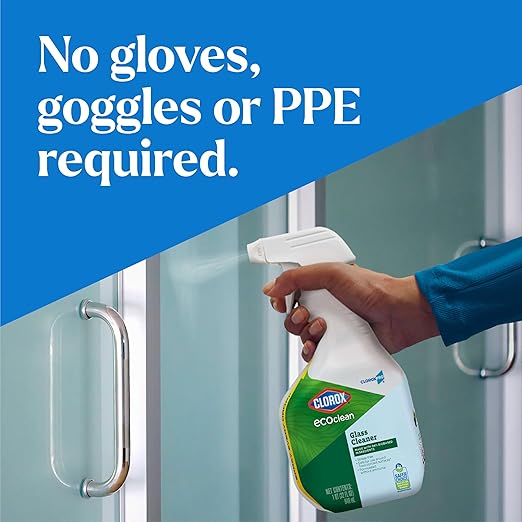 CloroxPro Clorox EcoClean Glass Cleaner Spray Bottle, 32 Fluid Ounces